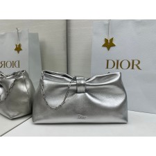 디올 보우 백 미디엄 램스킨