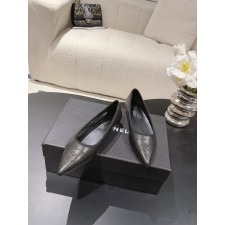 샤넬 CC로고 투톤 포인티드 발레리나 플랫