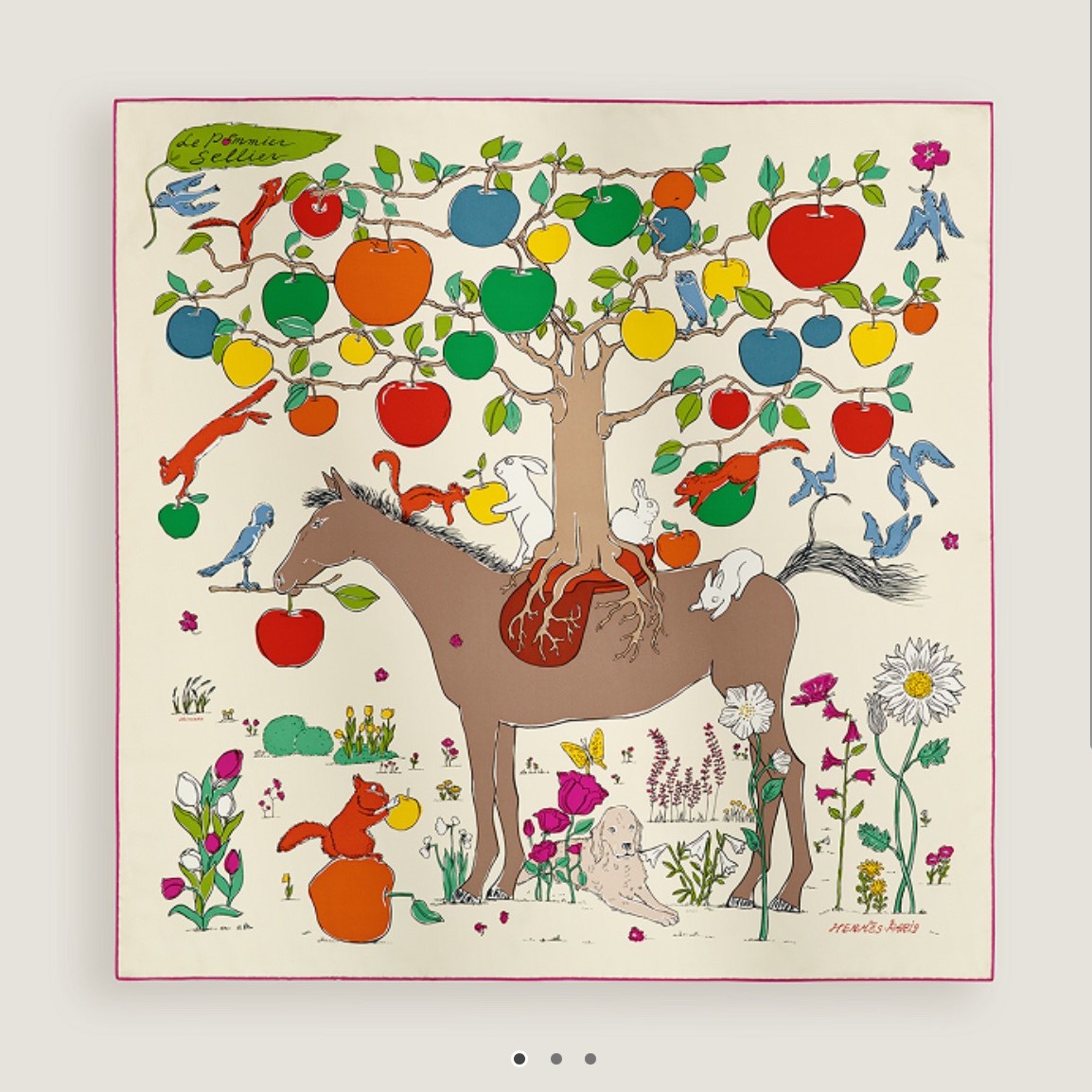 에르메스 90x90cm 100%실크 스카프