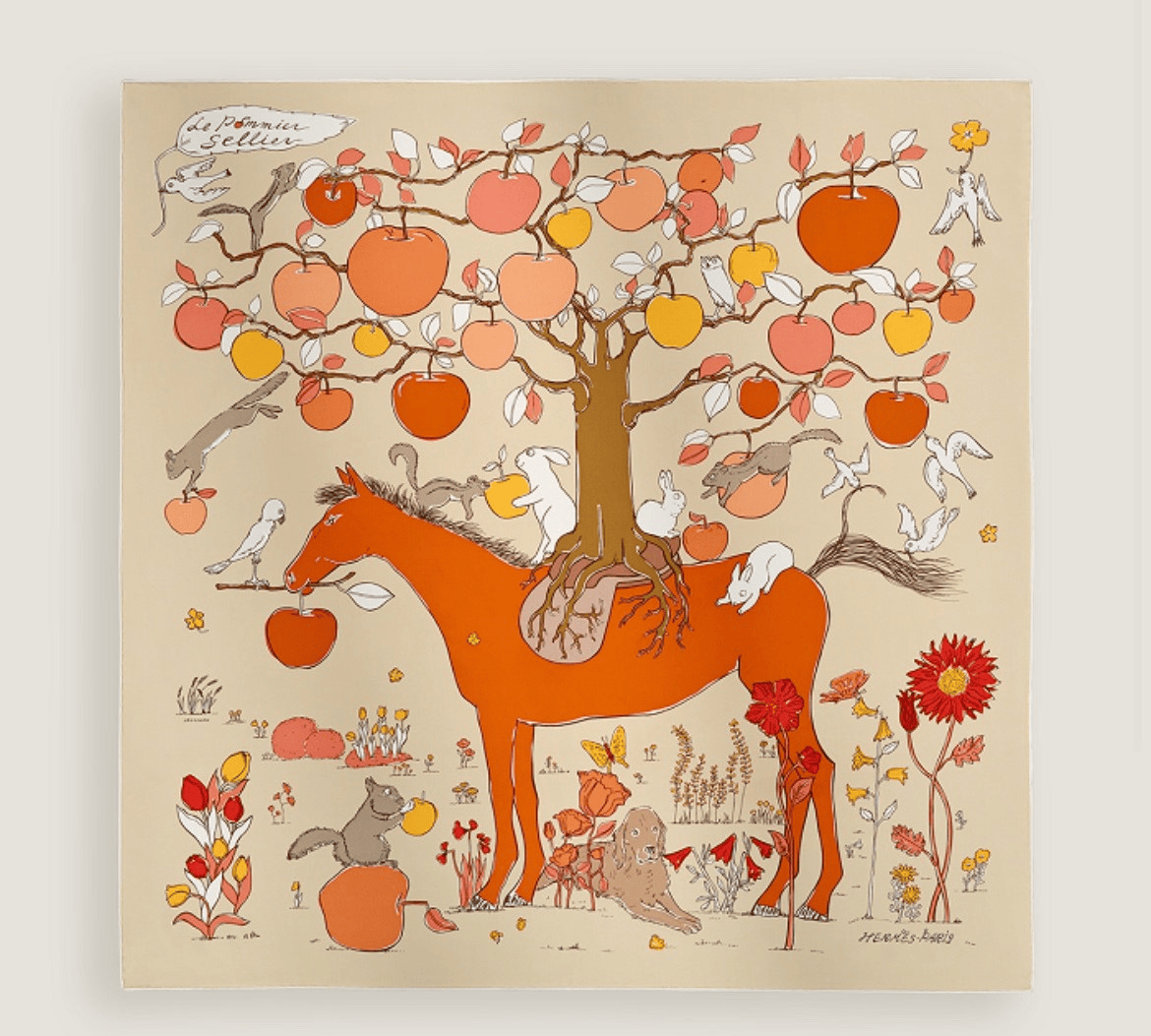 에르메스 90x90cm 100%실크 스카프