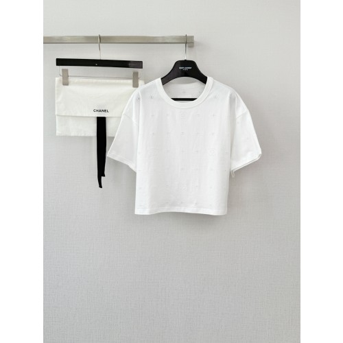 샤넬 플로럴 반팔 티셔츠