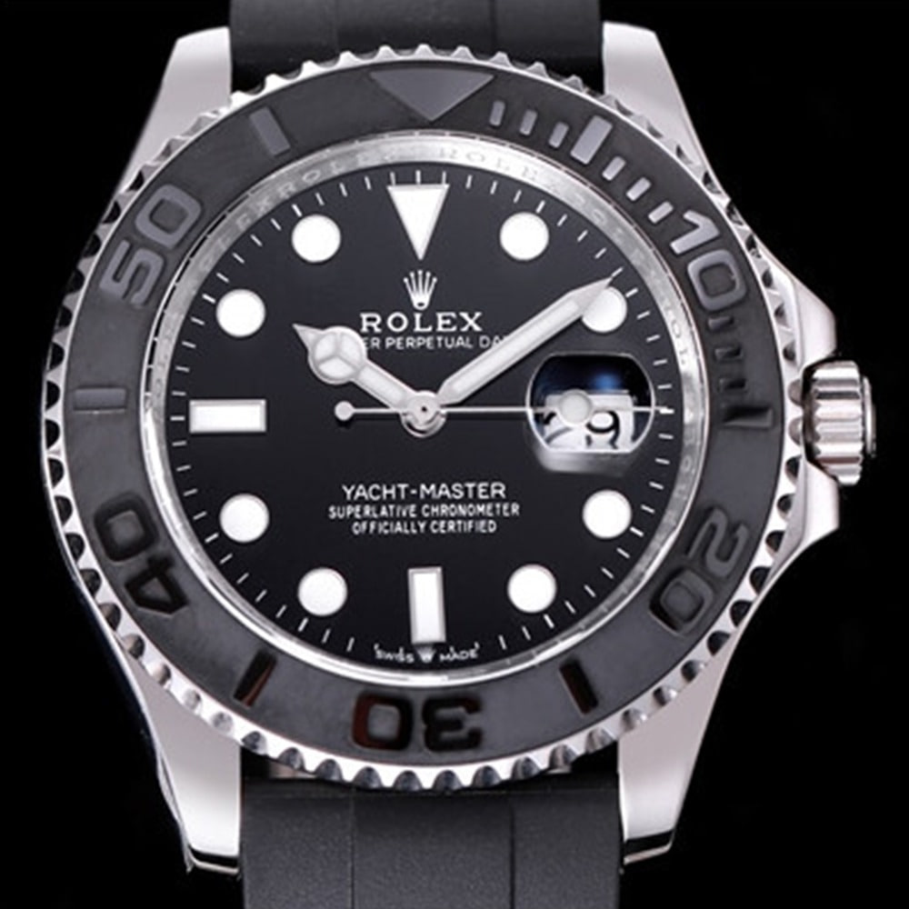 ROLEX 롤렉스 오이스터 퍼페츄얼 요트마스터 42mm 백 세라믹 베젤 남성용 오토매틱 rol0805