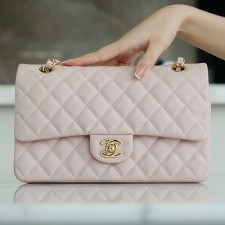 샤넬 클래식 미디움 캐비어 연핑크