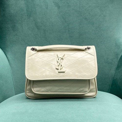 생로랑 니키 숄더백 스몰 화이트 633160