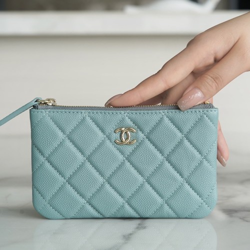 샤넬 클래식 미니 파우치 캐비어 소라 A82365