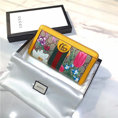 구찌 플라워 오피디아 지퍼 장지갑 523153-3